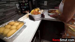 Step Granny Sucks Stepgrandson's Cock Nearly Caught