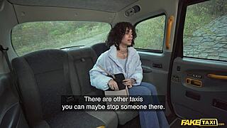 fake taxi driver pounds her bouncing natural tits and tight pussy ride