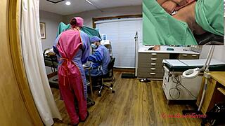 Ebony college teen nikki stars spreads pussy in gyno exam spy cam