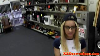 Bent over small tits amateur drools on cock spied by hidden cam