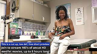 Ebony college teen nikki stars spreads pussy in gyno exam spy cam