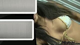 brunette model's steamy post-fight facial