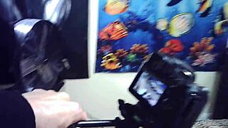 glasses girl sneaks blowjob and hard fuck backstage wrestling shoot