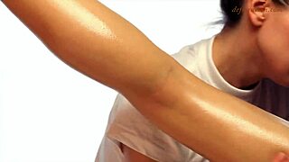 cute brunette teen virgin gets first sensual pussy massage to moaning orgasm