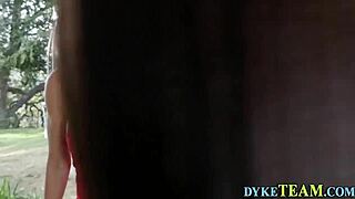 Busty Lesbian MILF Fingers Teen Then Strapon Fucks Her in Stockings