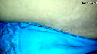 Wife's Blue Panties Tease First Part Leggings Closeup
