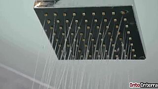 whoa stepdaughter showers naked teasing black stepdad's monster cock 😏💦