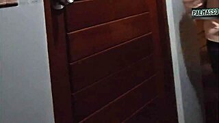 i bend this horny petite latina over for doggystyle after her class with her hairy pussy