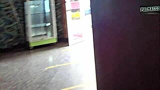 i bend this horny petite latina over for doggystyle after her class with her hairy pussy