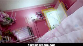 blonde teen stepsister cuts underwear for BIG COCK stepbro FAMILY SEX pov