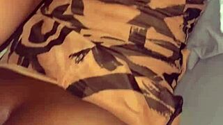 Intimate massage evolves into hardcore doggystyle creampie with petite ebony