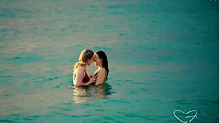 Charlie Forde and Olive Gee's Steamy Beach Sunset Tongue Kissing Session