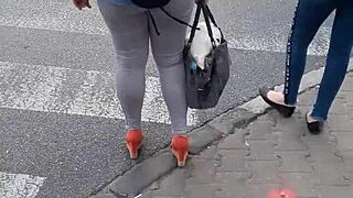 Voyeur captures candid street ass views hidden in public