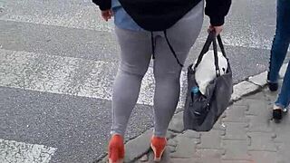 Voyeur captures candid street ass views hidden in public