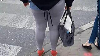 Voyeur captures candid street ass views hidden in public