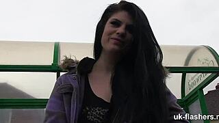 Lucia Fingers Her Shaved Pussy in Wild Public Car Challenge!