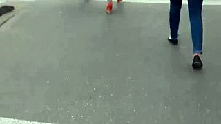 Voyeur captures candid street ass views hidden in public