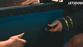 TSA lets guilty teen go but flight attendant punishes her pussy with scissoring licks orgasms and naughty kisses!