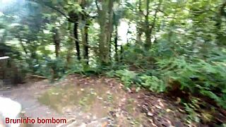 two sexy brazilian milfs hike beach trail then blow big cocks outdoors public style