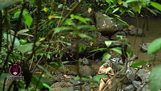 I fuck this big ass stranger cowgirl style in the waterfall and everyone catches us