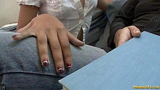 Andrea's hairy pussy sucks big cock