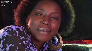 hey wanna see this big titted black babe play with a banana?