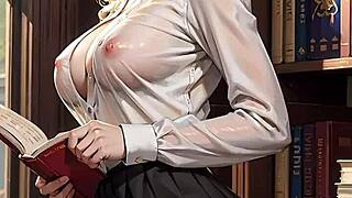 blonde bookworm librarian flashes her skirt pussy outdoors