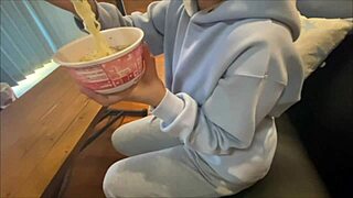 perverted japanese bf pops massive boner on home date with hot girlfriend