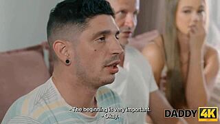 blonde czech slut cheats with old daddy on sofa banging her young tight body senseless