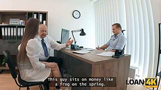 Mina K Exposes Natural Tits Desperately for Huge Loan Cash