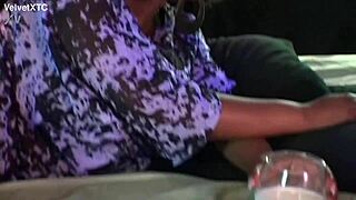 hey wanna see this big titted black babe play with a banana?