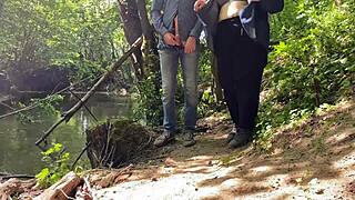 mature mother in law delivers dirty handjob cumshot