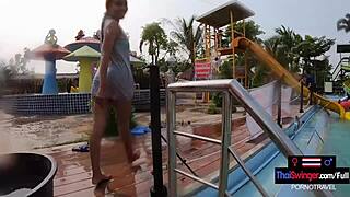 Asian Girlfriend's Pool Frolic Ignites Shower Sex Passion