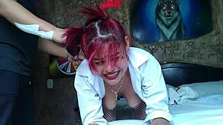 Hotwife's ass spanked red before deep pussy and anal invasion