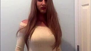 amateur crossdresser humiliated into sexy ladyboy shemale through homemade feminization
