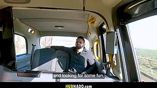 big natural tits bounce wildly during monster cock taxi fuck outdoors