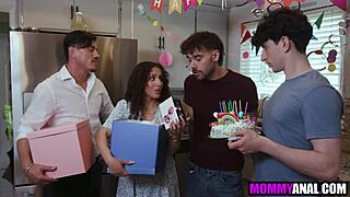 stepmom's ass destroyed by three stepsons' thick cocks