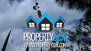 PropertySex Stunning Brunette Agent Rides Client Cock Cowgirl in Open House Doggystyle Deal