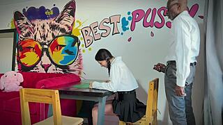 skinny student kate rich takes massive bbc pounding learning rough interracial lesson at home