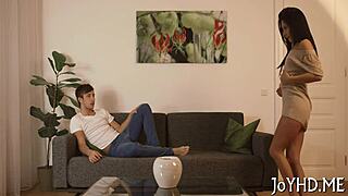 young slut bounces pussy on old man's hard cock riding wildly in hardcore session