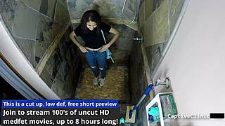 backstage what happens when michelle anderson spreads in shower with gloves?