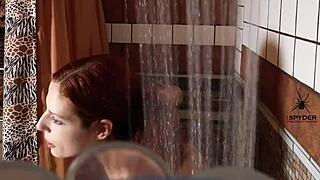 Spy Cam Catches Scarlett Mae's Naked Shower Cameltoe Tease