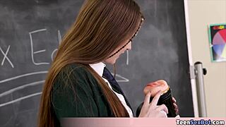 imagine cute teen athena's tiny pussy wrecked in uniform group sex