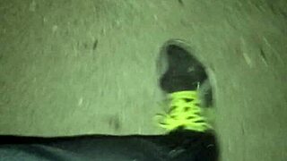 Latina Prostitute's Perfect Heels and Feet Captured Candidly in Forest Slowmotion