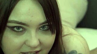 she blows him in chastity belt while strap-on fucks his cum-leaking pussy