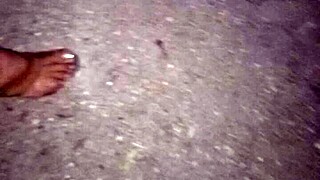 Latina Prostitute's Perfect Heels and Feet Captured Candidly in Forest Slowmotion