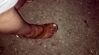 Latina Prostitute's Perfect Heels and Feet Captured Candidly in Forest Slowmotion
