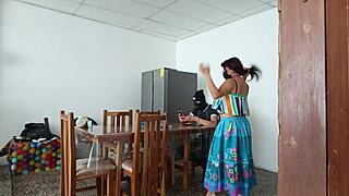 Sinful Maid Spreads Pretty Pussy for Daddy