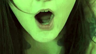 she blows him in chastity belt while strap-on fucks his cum-leaking pussy