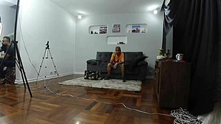 old man loses control over skinny big ass latina in wild backstage orgy